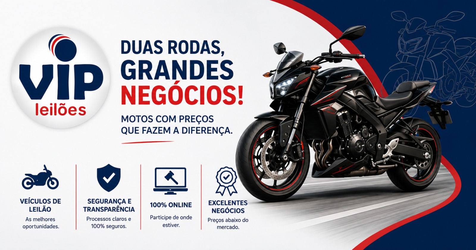 Leilão de Motocicletas - Segunda-Feira - 15/06/2026